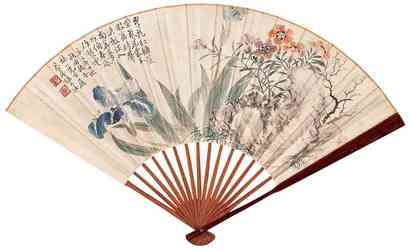 张大壮 1941年作 花卉 成扇